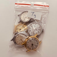 Lotto degli anni '80 di 5 winup Timex Orologi per parti e riparazioni - non funzionano