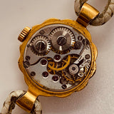 Volga Gold-Tone Soviet Mechanical Watch for Parts & Repair - NOT WORKING