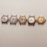80er Jahre Los 5 Windup Timex Uhren Für Teile & Reparaturen - nicht funktionieren