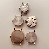 Beaucoup de 5 vintage Timex Montres mécaniques pour les pièces et la réparation - ne fonctionne pas