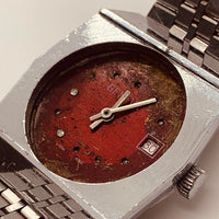 Dialer rojo Geneva Hong Kong reloj Para piezas y reparación, no funciona