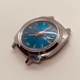 Genova Dex Luxe Antimagnetic Blue Dial Watch for Parts & Repair - NOT WORKING