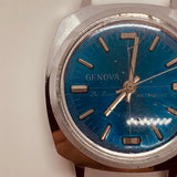 Genova Dex Luxe Antimagnetic Blue Dial Watch for Parts & Repair - NOT WORKING