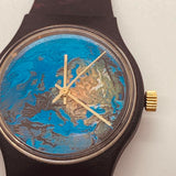 Planeta de dial azul mecánico reloj Para piezas y reparación, no funciona