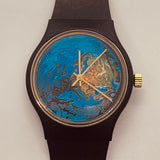 Blue Dial Planet Mechanical Watch for Parts & Repair - NOT WORKING