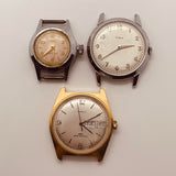 Circa 1970s Lot of 3 Timex Mechanical Watches for Parts & Repair - NOT WORKING