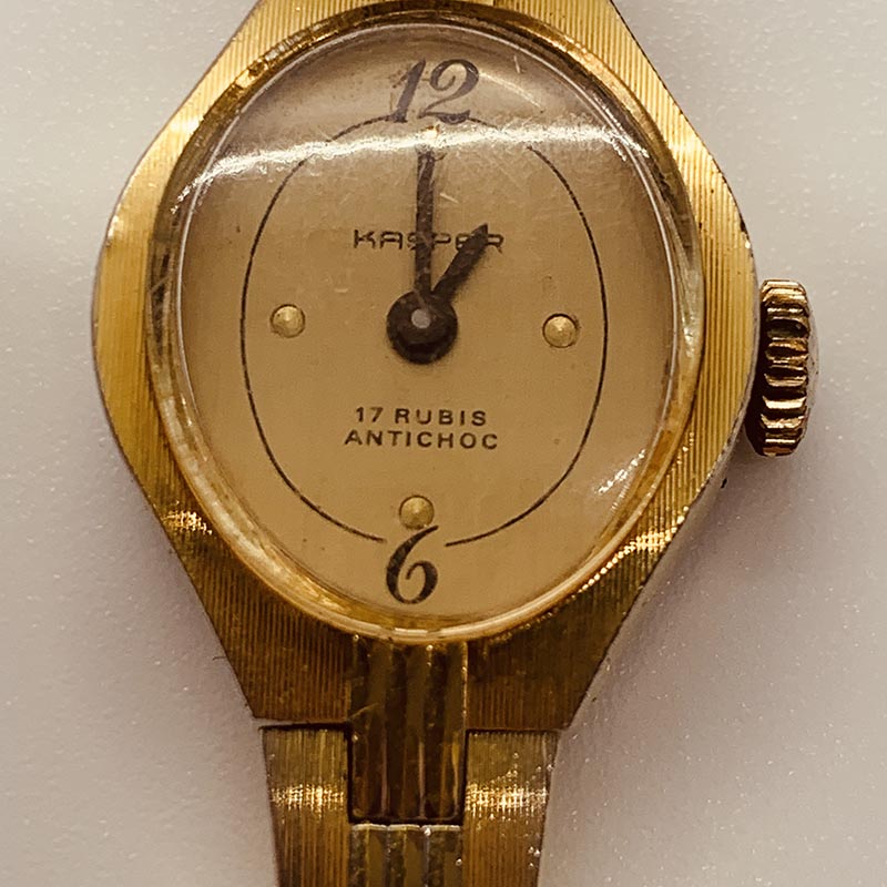 Montre Mécanique Vintage Perfex - 17 Rubis, Antichoc - Boîtier Plaqué Or, Cadran Blanc - Occasion Fonctionnelle