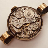 Art Deco Clinton Swiss 7 Joyas reloj Para piezas y reparación, no funciona