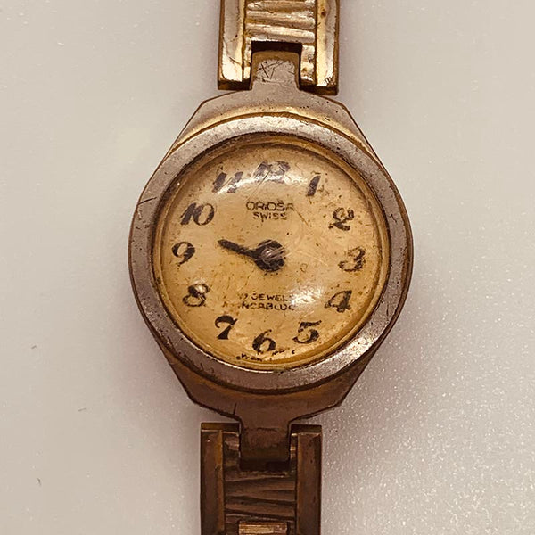 Oriosa Swiss 17 Jewels Incabloc Watch for Parts & Repair - NOT WORKING