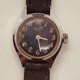 Blue Dial 1970S Action Anticichoc reloj Para piezas y reparación, no funciona