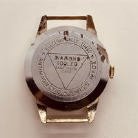 Edward Waldman Black Dial Swiss montre pour les pièces et la réparation - ne fonctionne pas