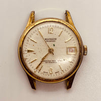 Manson Calendar Date Swiss Made Watch for Parts & Repair - NOT WORKING