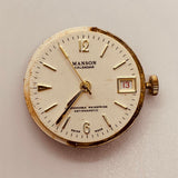 Manson Calendar Date Swiss Made Watch for Parts & Repair - NOT WORKING