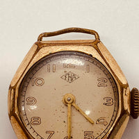 Art Deco German Gold Plated Watch for Parts & Repair - لا تعمل