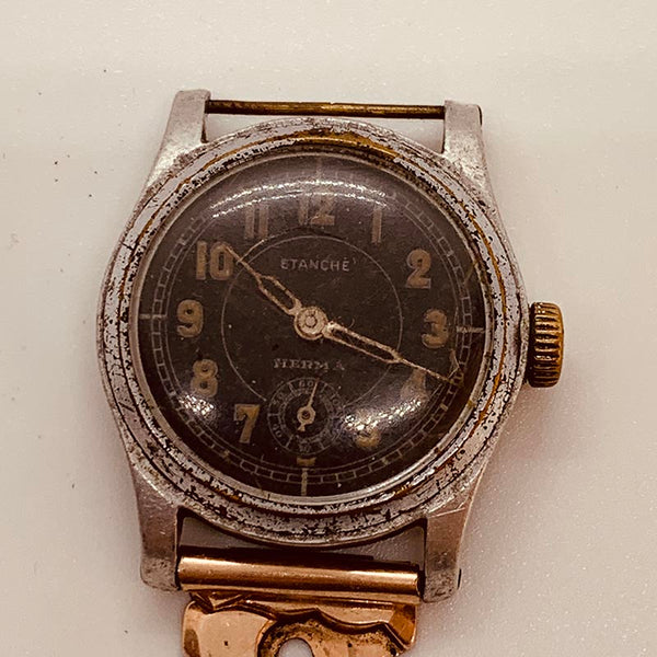 1940er Jahre Etanche Herma Militärgraben Uhr Für Teile & Reparaturen - nicht funktionieren