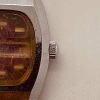 Alte rechteckige mechanische Uhr Für Teile & Reparaturen - nicht funktionieren