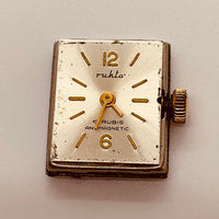 Ruhla 17 Rubis Antimagnetic Watch for Parts & Repair - NOT WORKING