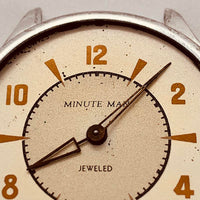1960er Jahre Ingraham USA Minute Man Jeweled Uhr Für Teile & Reparaturen - nicht funktionieren