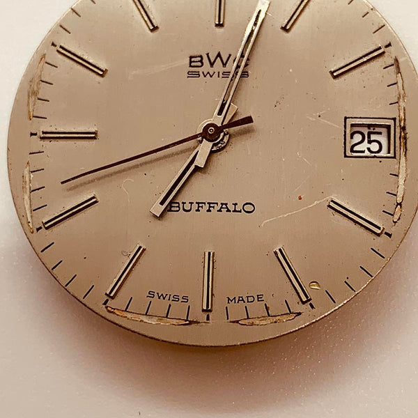 nicht Radar gemacht Reparatur Schweizer Juwelen BWC Buffalo Uhr 17 funktionieren Vintage – - zur