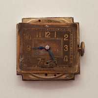 1950 fond acier inoxidable francés reloj Para piezas y reparación, no funciona