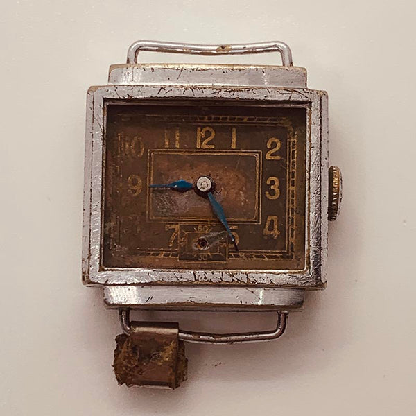 1950 Françable ACIER INOXYDABLE Français montre pour les pièces et la réparation - ne fonctionne pas