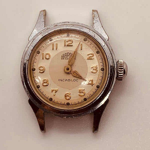 Sarda besançon Incabloc 1960 reloj Para piezas y reparación, no funciona